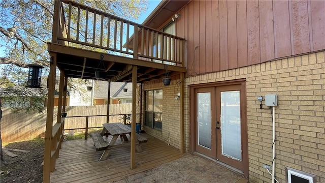 deck with french doors