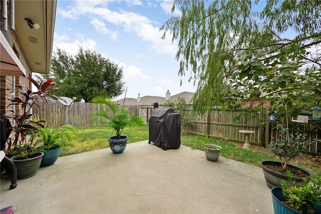 view of patio featuring grilling area