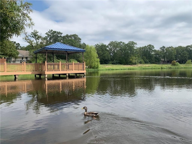 2126 Mountain Wind Loop, Bryan, TX 77807 - dock with a gazebo and a water view