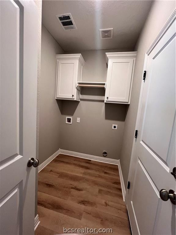 2126 Mountain Wind Loop, Bryan, TX 77807 - laundry area with wood finished floors, electric dryer hookup, and hookup for a washing machine