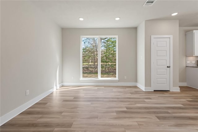 empty room featuring light wood-type flooring