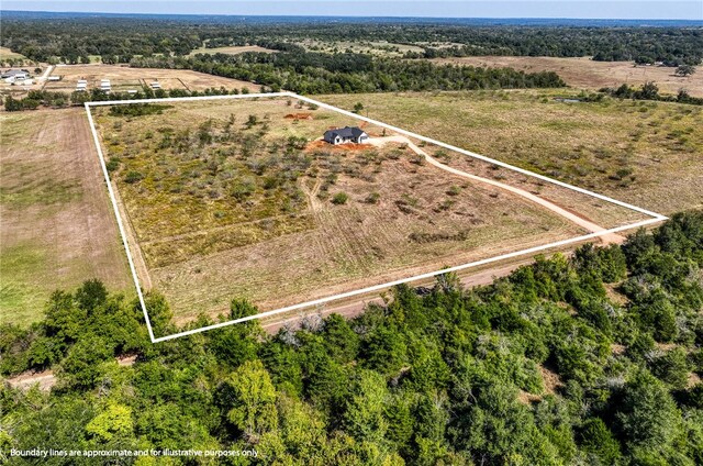 bird's eye view featuring a rural view