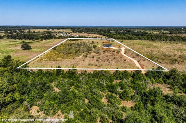 bird's eye view with a rural view