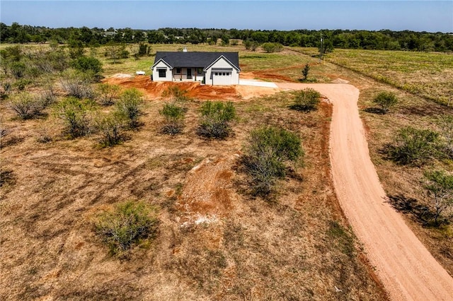 drone / aerial view featuring a rural view