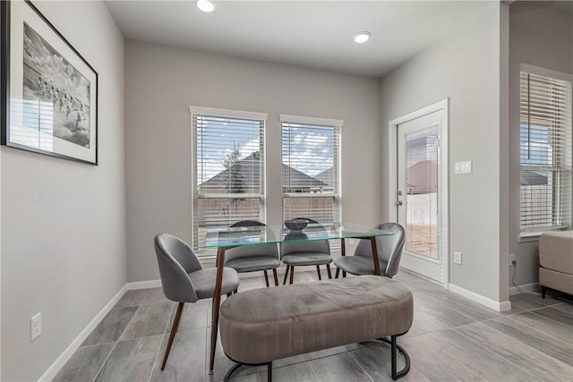 5308 Lyle Pl, Bryan, TX 77807 - tiled dining area with baseboards and recessed lighting