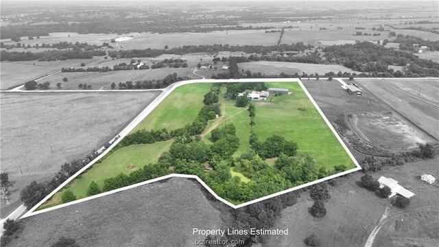 aerial view with a rural view