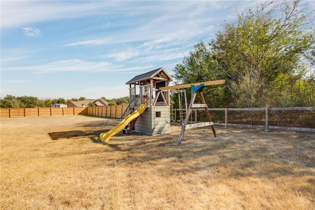 view of play area featuring a yard