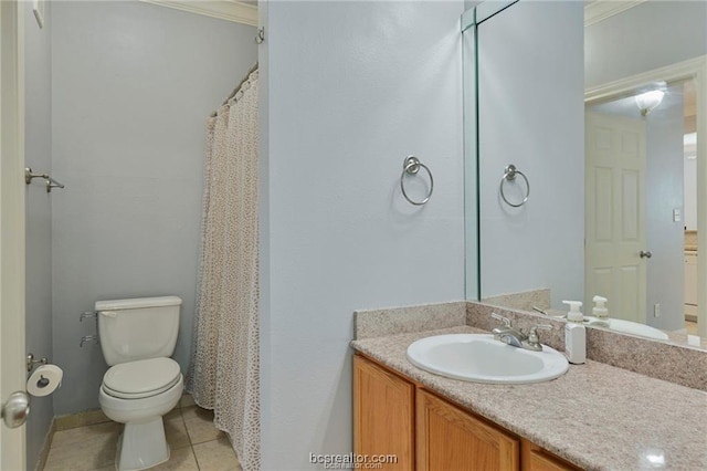 801 Luther St W Unit 407, College Station, TX 77840 - bathroom featuring vanity, tile patterned flooring, and ornamental molding