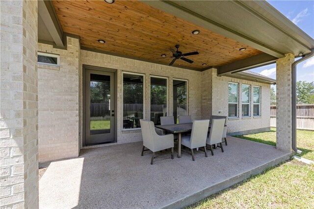 1701 Kerr Valley Ln, College Station, TX 77845 - view of patio / terrace with ceiling fan and outdoor dining space