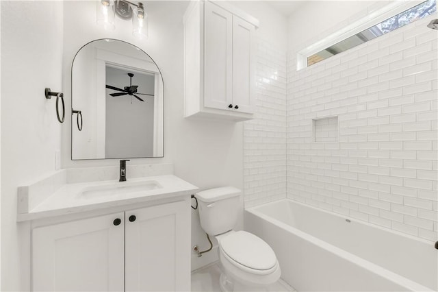 1701 Kerr Valley Ln, College Station, TX 77845 - full bath with vanity, ceiling fan, and washtub / shower combination