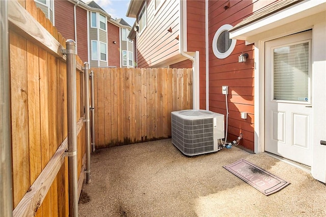 view of patio featuring central AC unit