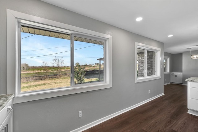 interior space featuring dark hardwood / wood-style flooring