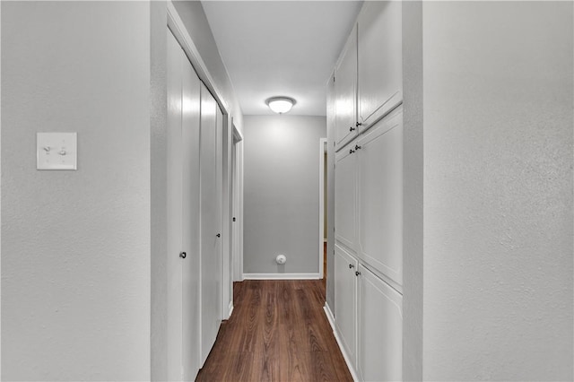 corridor featuring dark hardwood / wood-style floors