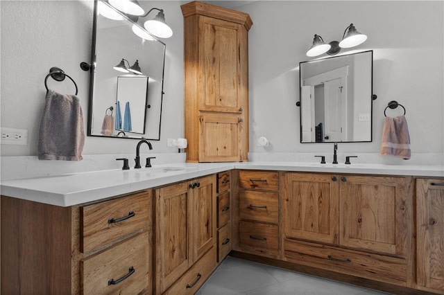 1909 Bareboot Trl, College Station, TX 77845 - full bath with double vanity and tile patterned floors