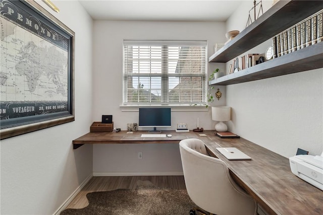 4209 Harding Ct, Bryan, TX 77802 - home office featuring wood finished floors and built in study area