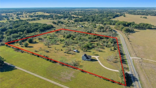 bird's eye view featuring a rural view