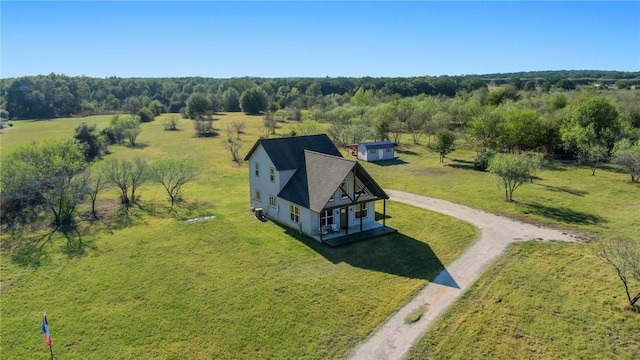 bird's eye view with a rural view