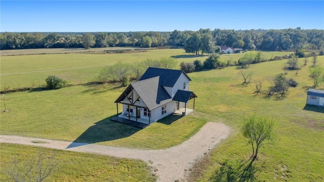 bird's eye view featuring a rural view