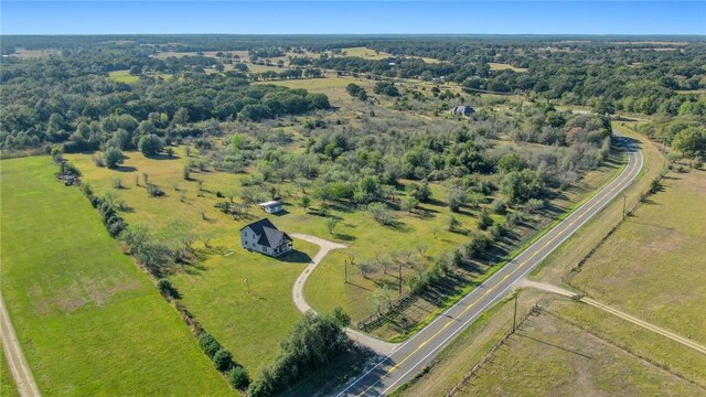 drone / aerial view with a rural view