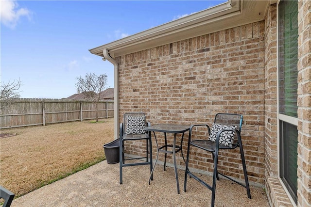 view of patio / terrace with fence