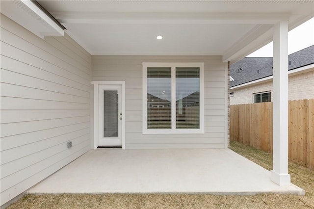 view of patio with fence