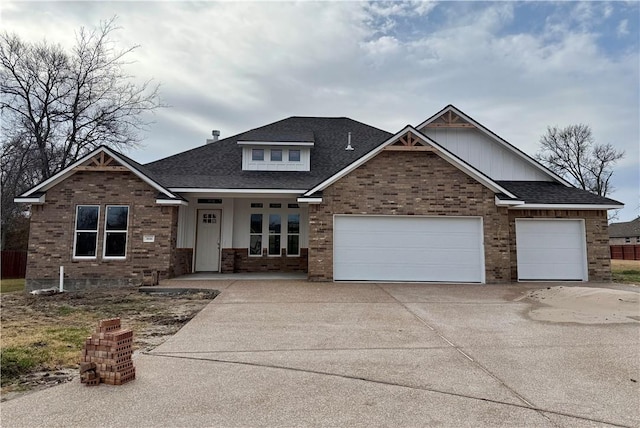 craftsman-style house featuring a garage