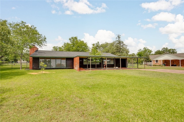 304 Crescent Dr, Bryan, TX 77801 - view of front of property with a chimney and a carport