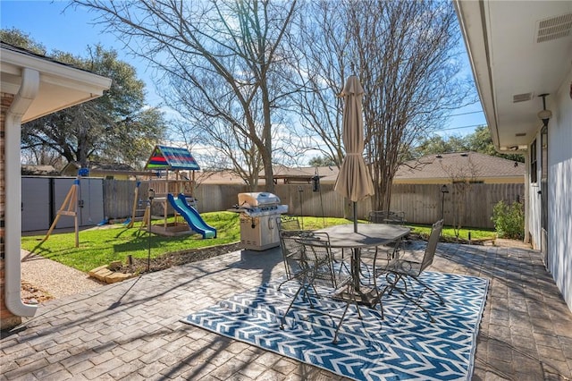 view of patio / terrace with a playground