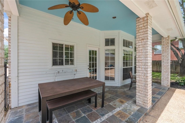 4719 Hunington Dr, Bryan, TX 77802 - view of patio / terrace featuring ceiling fan
