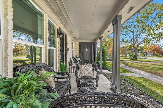 view of patio / terrace featuring covered porch