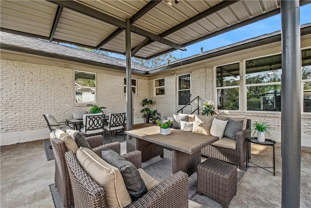 view of patio with an outdoor living space