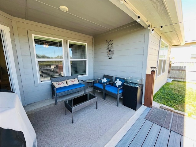 deck featuring an outdoor hangout area