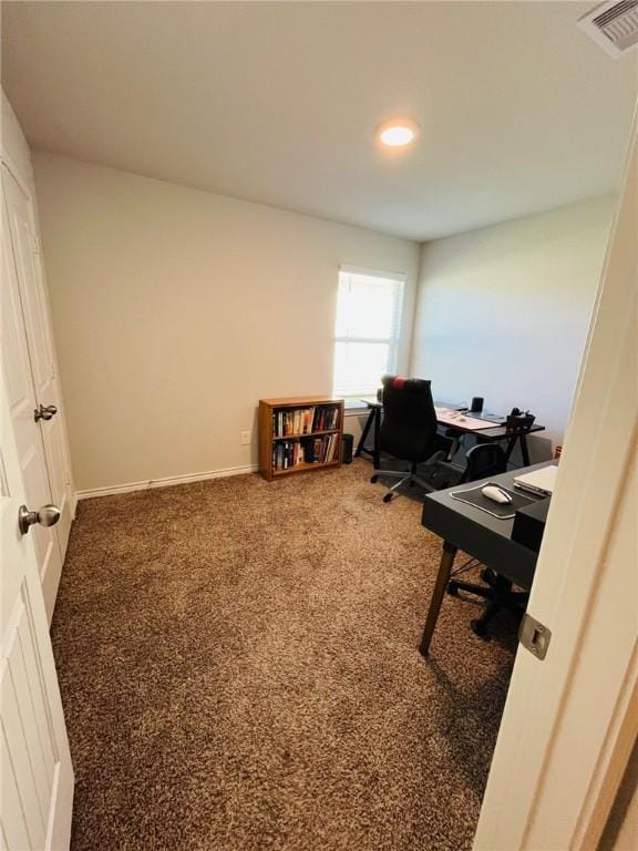 home office featuring carpet