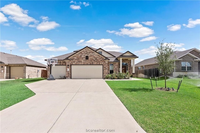 ranch-style home featuring a front yard