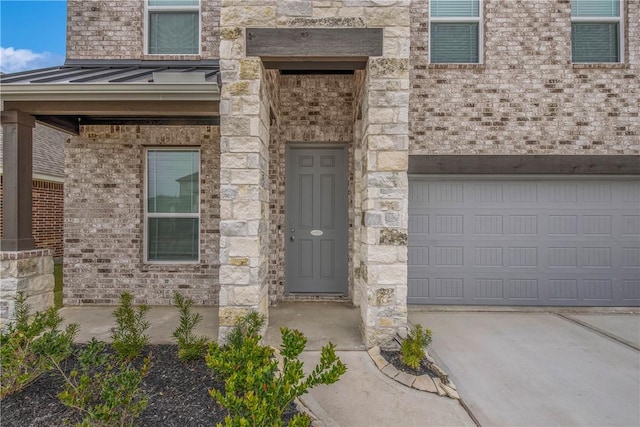 entrance to property with a garage