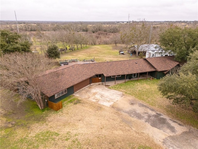 drone / aerial view with a rural view