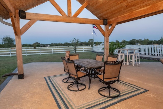 view of patio featuring a rural view