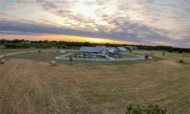 exterior space with a rural view