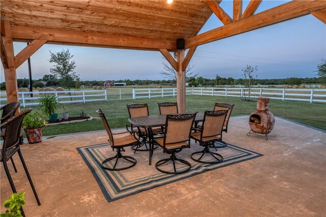 view of patio featuring a rural view