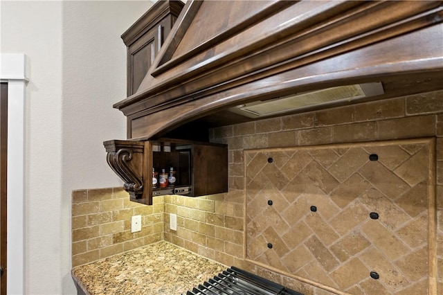 interior details with backsplash