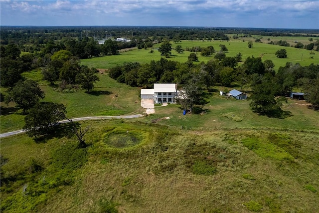 aerial view with a rural view