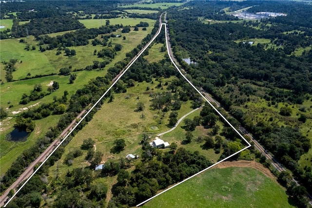 bird's eye view with a rural view