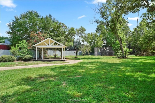 view of yard with a gazebo