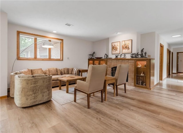 16414 Calumet Trl, College Station, TX 77845 - living room with light wood-style floors, baseboards, and recessed lighting