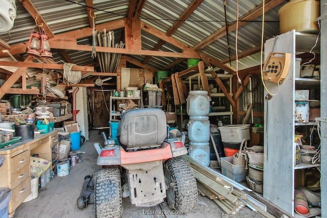 view of storage area