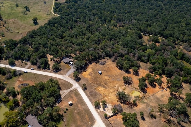 bird's eye view featuring a view of trees