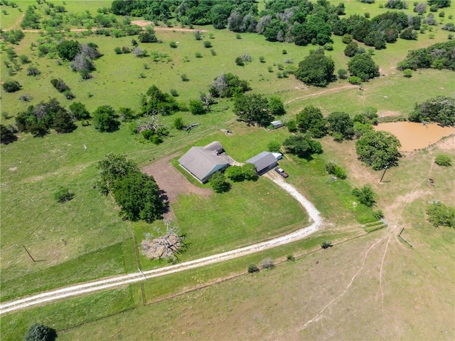 bird's eye view with a rural view
