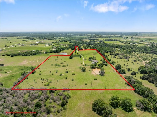 bird's eye view with a rural view