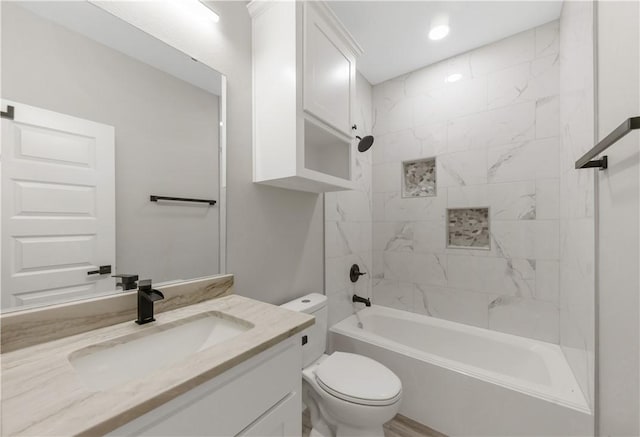 2916 Bombay Ct, Bryan, TX 77808 - full bath with toilet, vanity, and washtub / shower combination