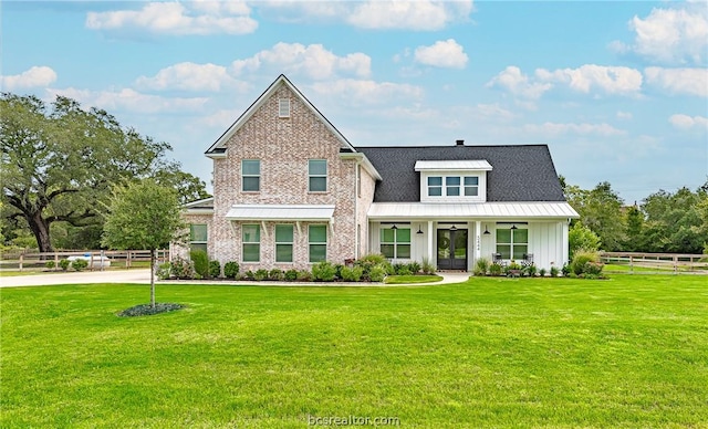 view of front of house with a front yard